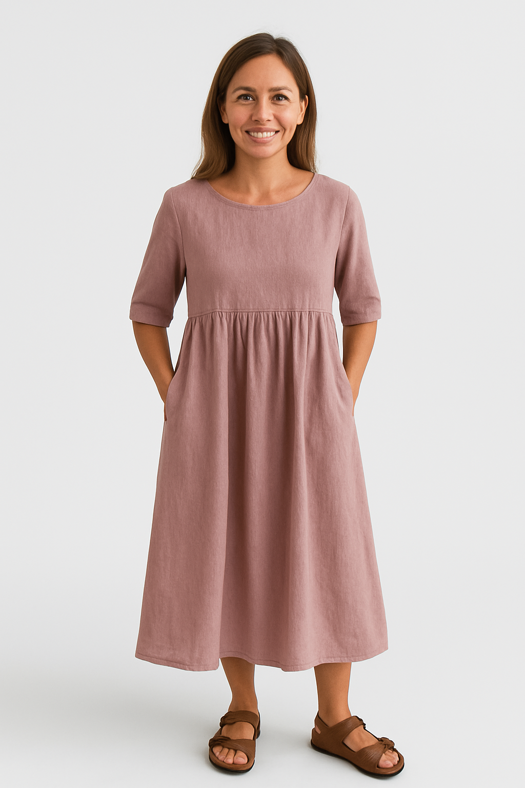 Pocketklänning i bomull